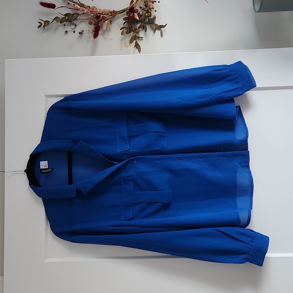 🦋H&M Divided🦋 sapphire blue sheer blouse, size M